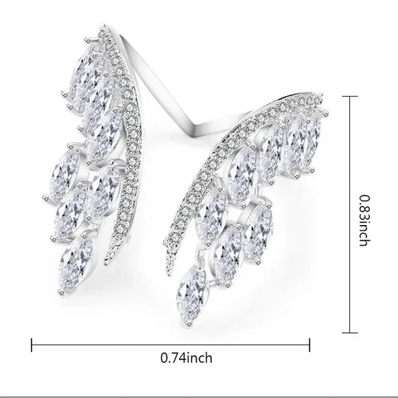Silver Angel Style Wings Adjustable Ring - Picture 8 of 9